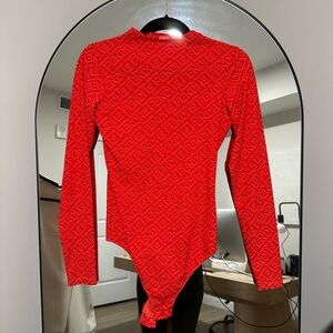 Fendi x Skims Mock Neck Long Sleeve Bodysuit